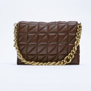 Zara quilted chain shoulder bag